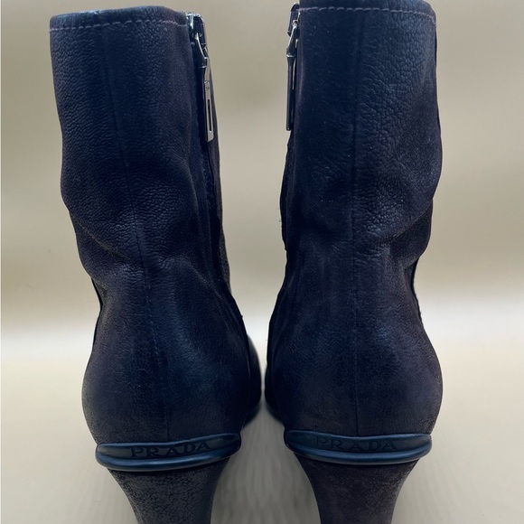 Prada Brown Leather Ankle Boots. Size 38 US 8 - Picture 4 of 12